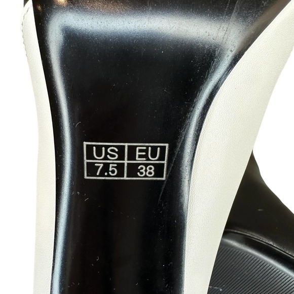 Women Stiletto Ankle Boots Size 7.5 High Heel Pointed Toe Black White NEW - Picture 13 of 15